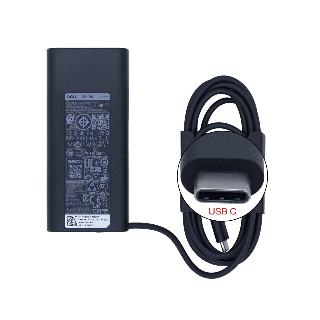 Cargador Dell Tipo C 65W Original Bulk